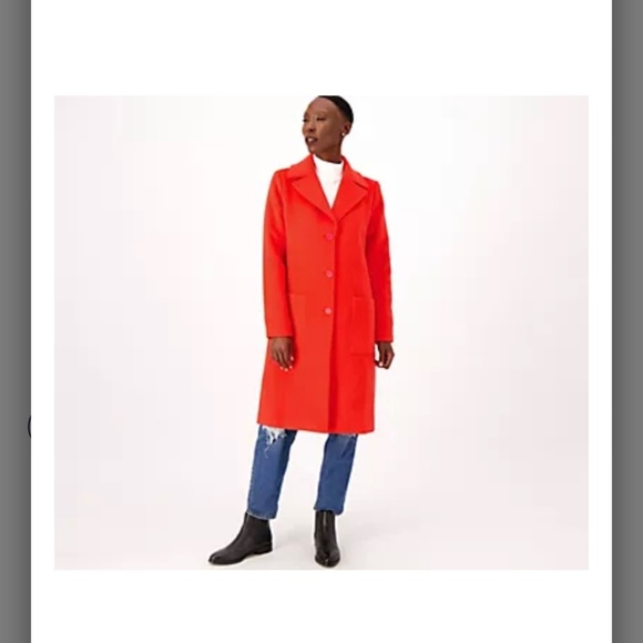 Candace Cameron Bure Regular Button-Front Tailored Coat. Size S - Picture 2 of 12